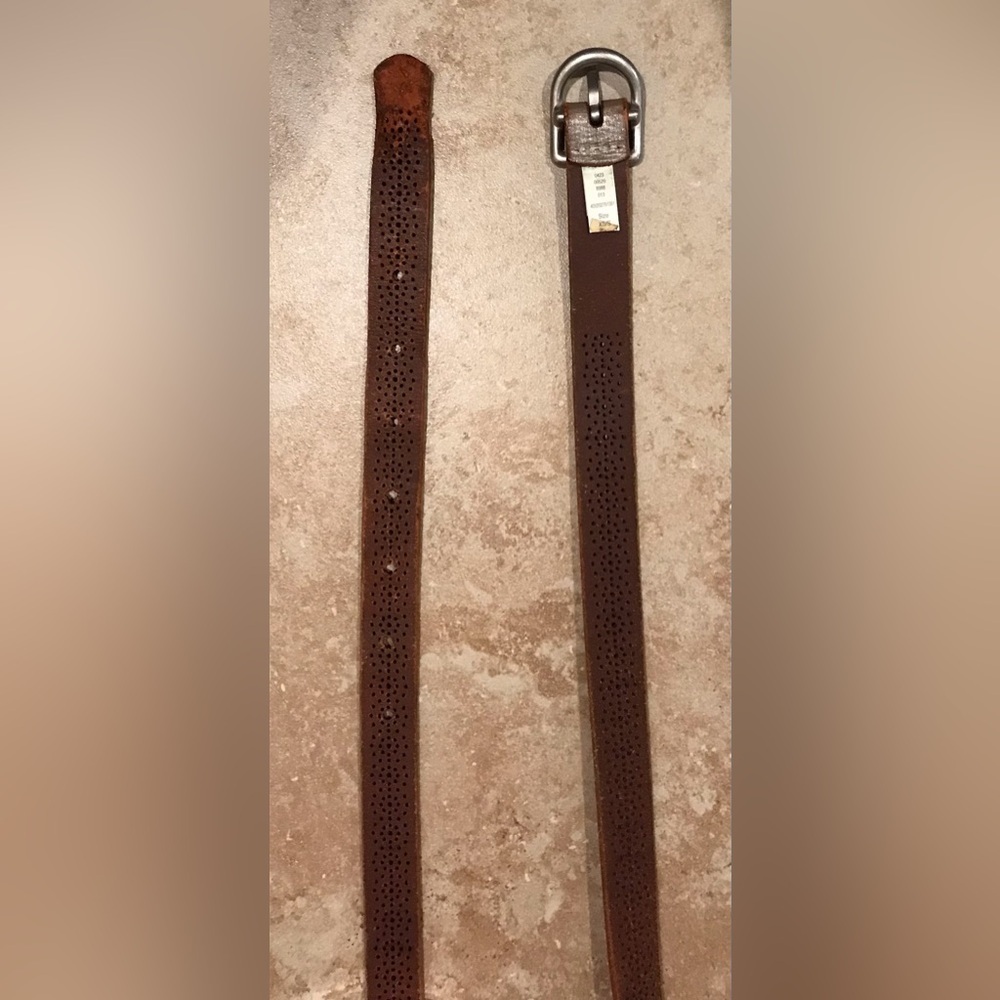 American Eagle Leather Belts: Brown Braided Belt (30) & Silver Skinny Belt (S) - Picture 10 of 13